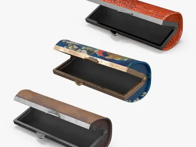 Vintage Glasses Cases Collection 3D model