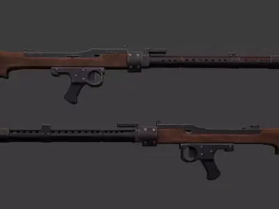 MG-42 MACHINE GUN BLENDER  Low-poly 3D model