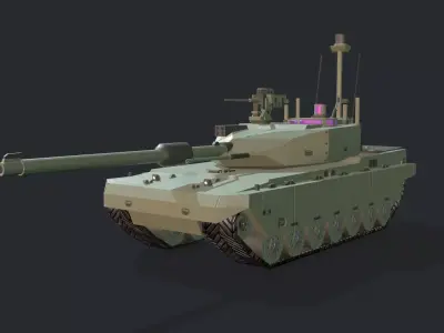 Modern MBT Tank Low-poly 3D model