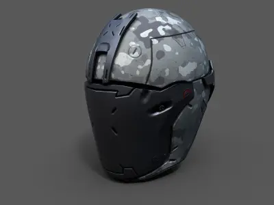 Helmet military Scifi low poly 3s model  Low-poly 3D model