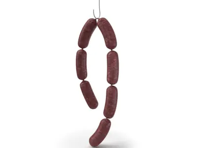 Sausages On Hook 02 3D Model