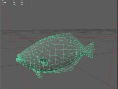 Flatfish Low-poly 3D model