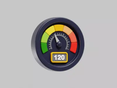 Speedometer Cartoon Low-poly 3D model