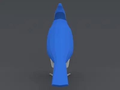 Low Poly Cartoon Blue Jay Low-poly 3D model