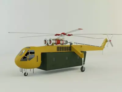 Sikorsky S-64 Skycrane helicopter 3D model