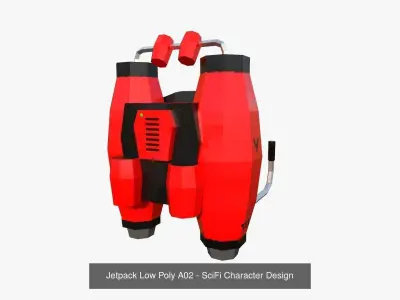 05 Jetpack Low Poly A Model - SciFi Character Design 3D Model Collection