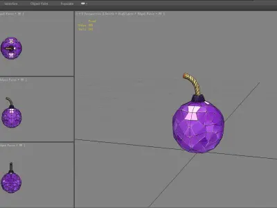 Amethyst Diamond Bomb - plastic grenade Low-poly 3D model