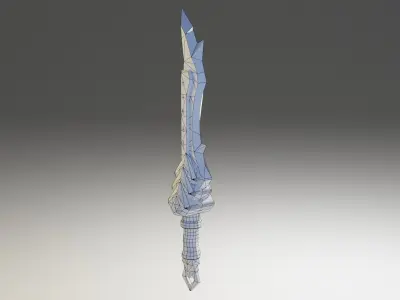 Fantasy Cartoon Sword Low-poly 3D model