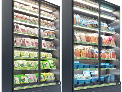 Market refrigerators 3D model