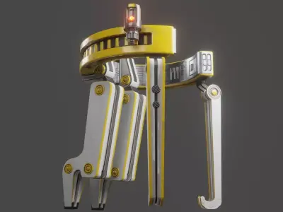 Yellow Robot Sci-fi 3D model