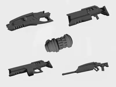 Shotguns from future 3D print model