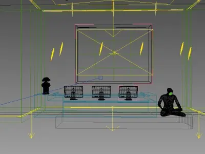 Modern Hotel Reception Area 3D model