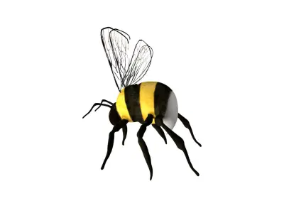 Bumblebee bee Low-poly 3D model