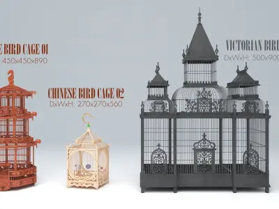 ANTIQUE BIRD CAGE 3D model