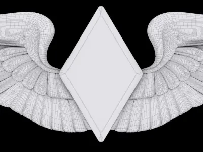 Women Airforce Service Pilots Wings Badge 3D model