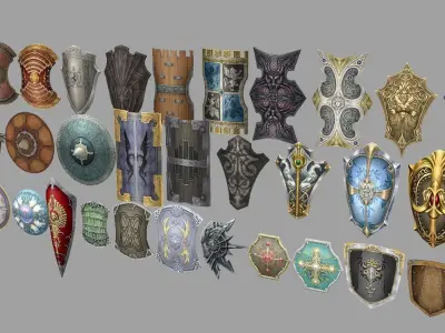 shield shields from legend of zelda Low-poly 3D model