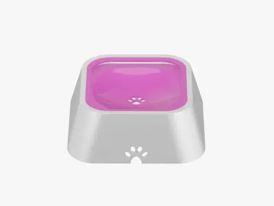 Colorful Plastic Dog Feeding Bowl 3D model