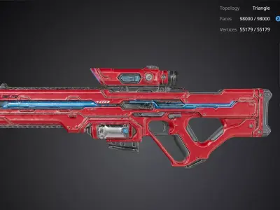 Red Rifle Gun 3D model buy