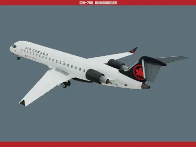 CRJ700 Air Canada Low-poly 3D model