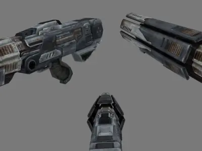 Laser rifle stylish gun low-poly 3D model Low-poly 3D model