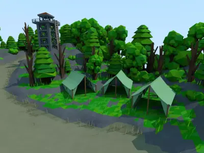 Military TENT Free low-poly 3D model