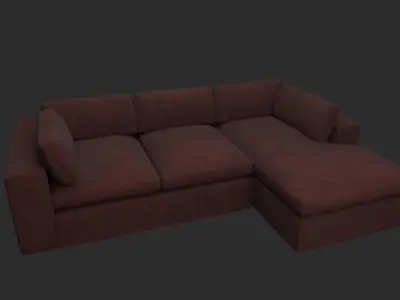 Leather sofa Free low-poly 3D model purchase