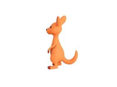 Cartoon Kangaroo Animal 3D Model for Cartoon Characters Low-poly 3D model