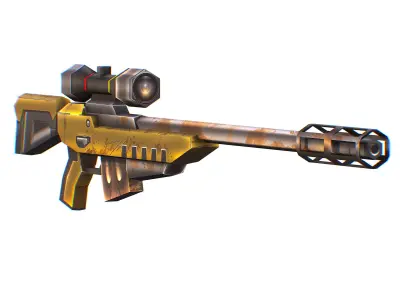 LowPoly Cartoon Sci-Fi Sniper Rifle Future Low-poly 3D model