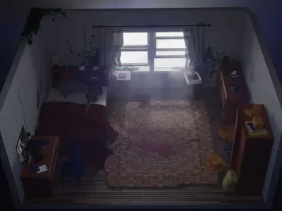 Abandoned room from The Last Of Us Part II Trailer Low-poly 3D model