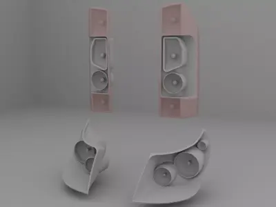 Fiat Van Headlights Rearlights Low-poly 3D model