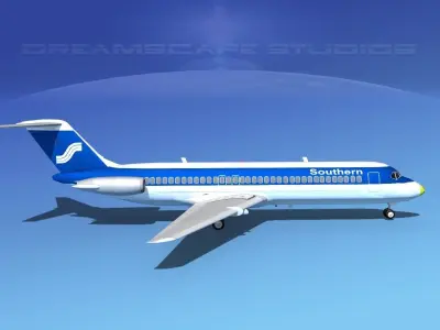 Douglas DC-9-30 Southern 3D model
