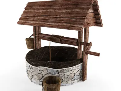 Vintage Well Low-poly 3D model