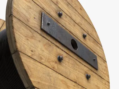 Steel cable reel 3D model