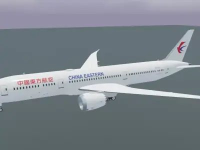 China Eastern Boeing 787-9 3D Model Low-poly 3D model