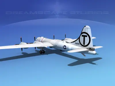 Boeing B-29 Superfortress Mermaid Maryanne 3D model