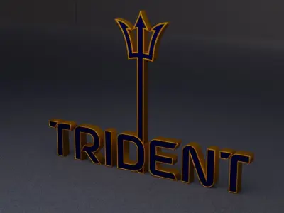 Trident word trient Free 3D model