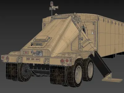 TPY2 X-band Radar of M983 Tractor Truck GMD THAAD Defense  3D model