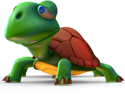 Hi-Poly Subdivision 3D Model Turtle Cartoon Low-poly 3D model
