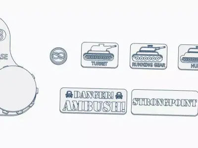 Token for Achtung Panzer 3D model