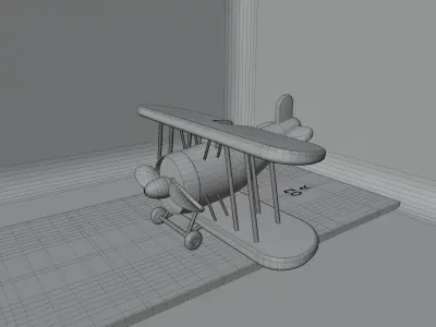 Cute Toy Plane 3D model