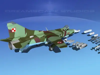 Mig-23 Fighter V16 Poland 3D model