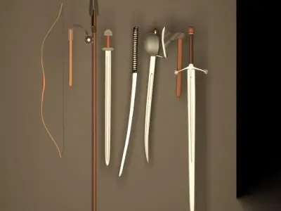 Pack Of Medieval Weapons 3D model