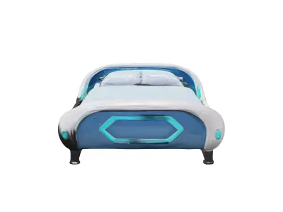 Retro scifi bed 3D model purchase