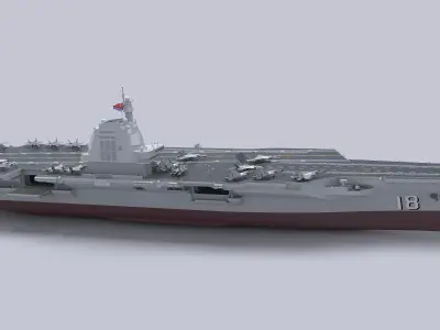 Chinese aircraft carrier CV-18 Fujian 3D model