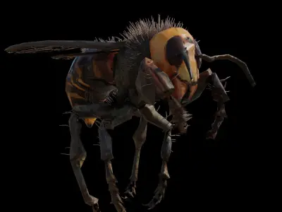 3d animated bee Low-poly 3D model