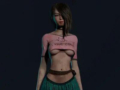 Survivor Girl 1 Low-poly 3D model