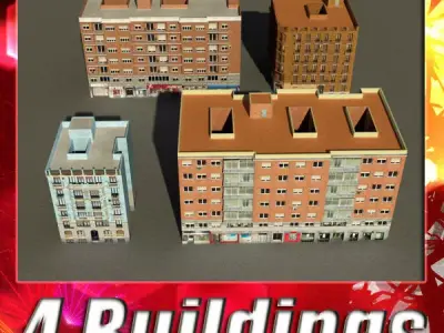 Building Collection 69-72 Low-poly 3D model
