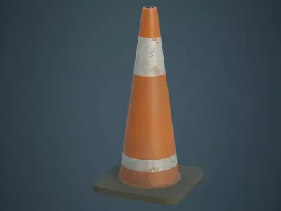 Traffic Cone 6B Low-poly 3D model