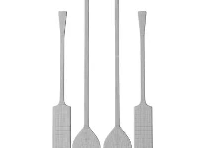 Decorative painted oars set part two 3D model