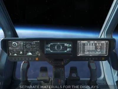 Sci Fi Fighter Cockpit 8 Low-poly 3D model